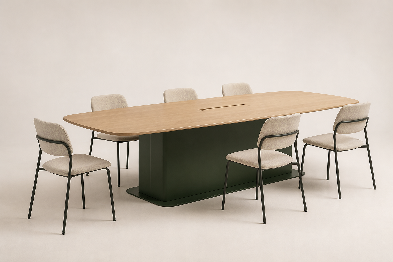 Concept image showing a meeting table direction for a commercial meeting space.
