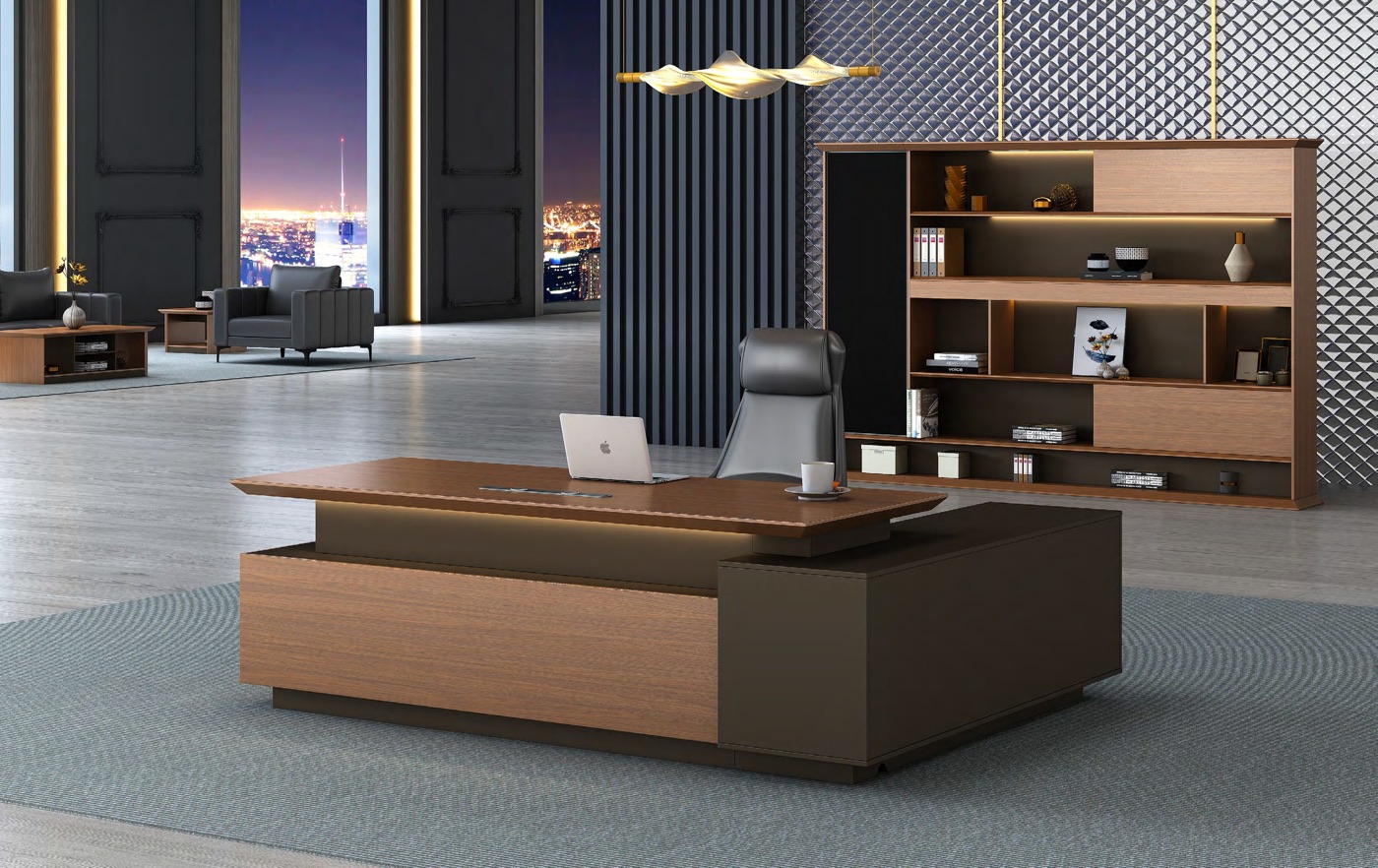 Warm Timber Executive Desk, catalogue view 2