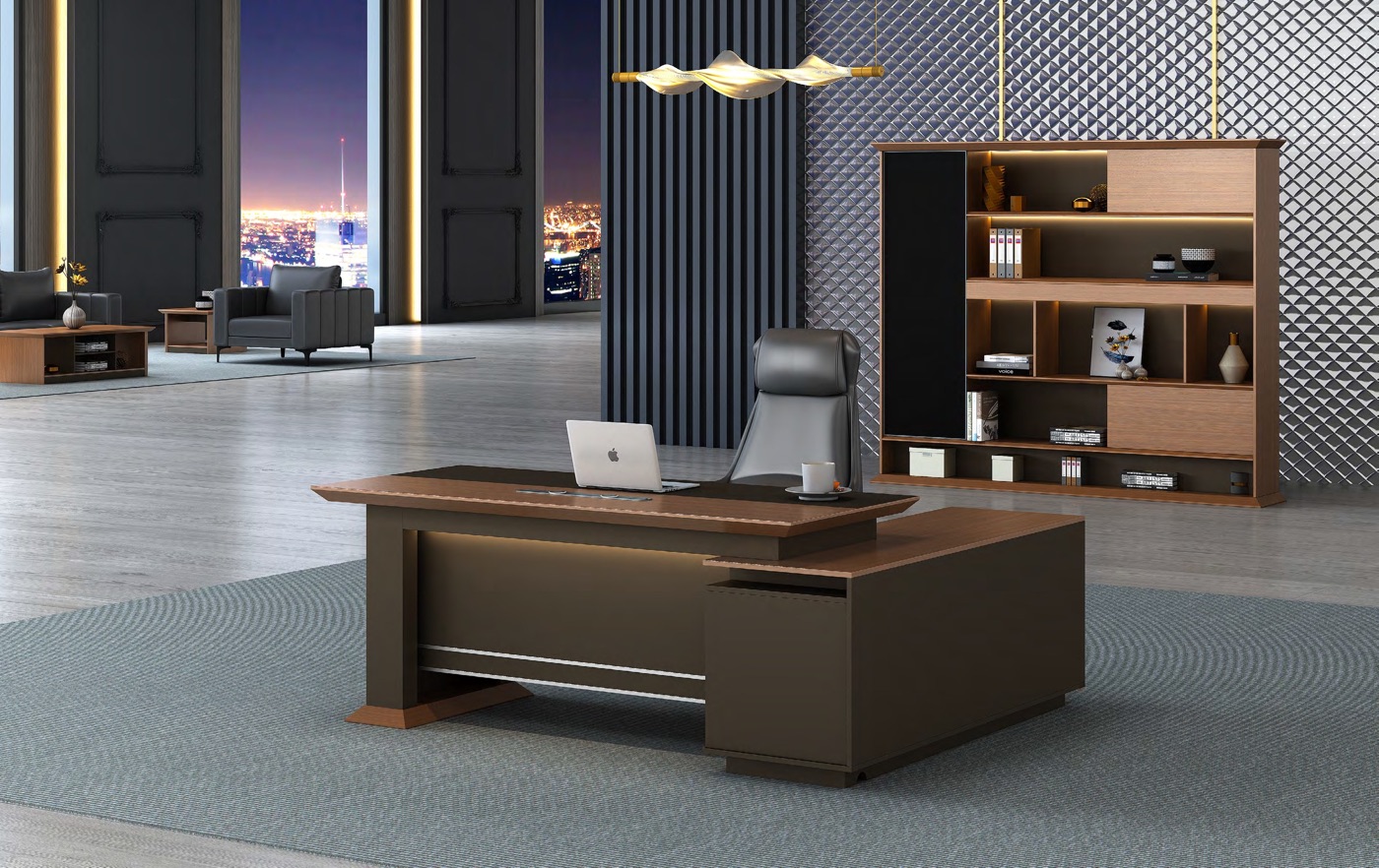 Warm Timber Executive Desk, catalogue view 3