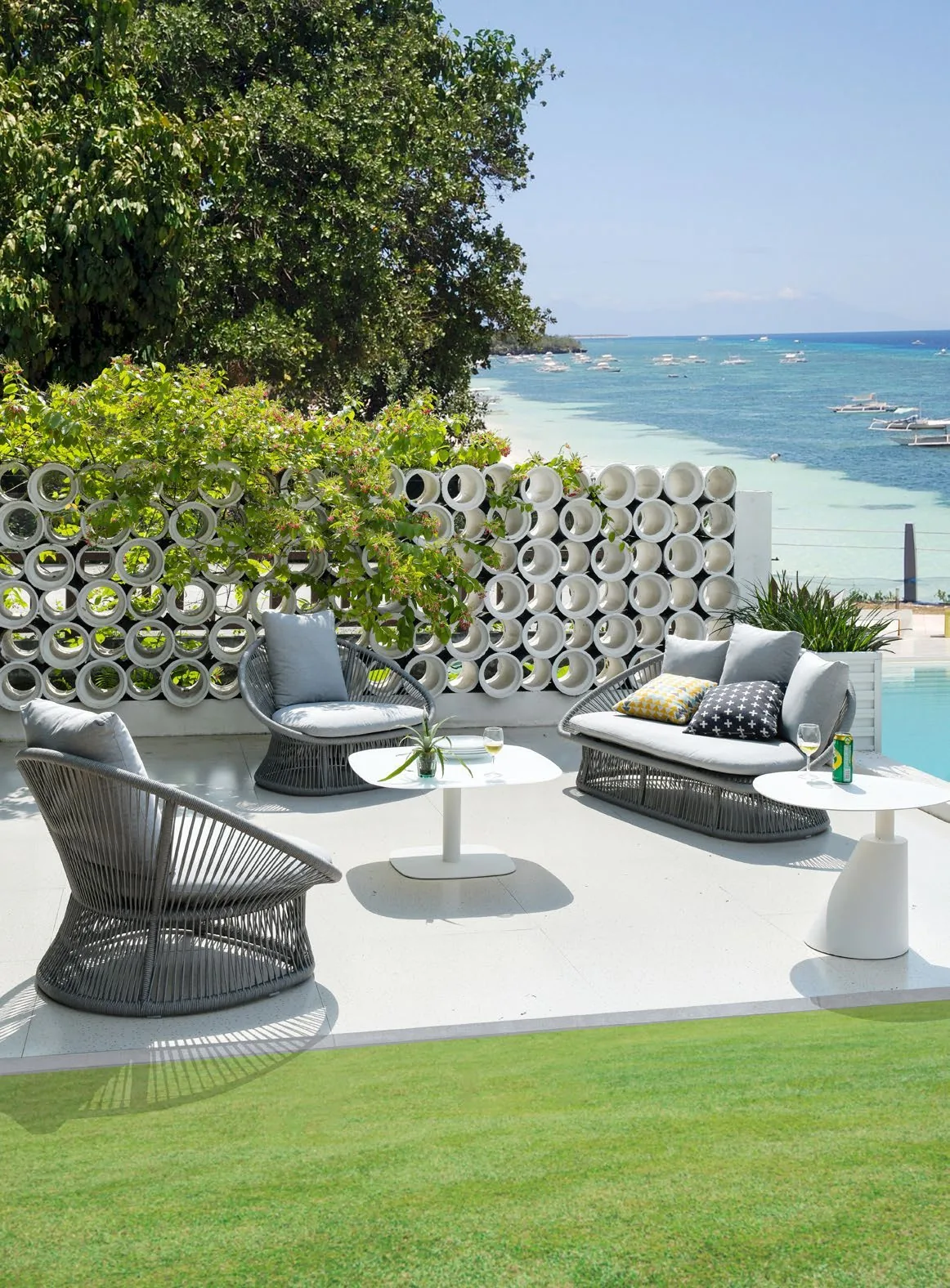 Curated outdoor lounge collection for hospitality and commercial settings